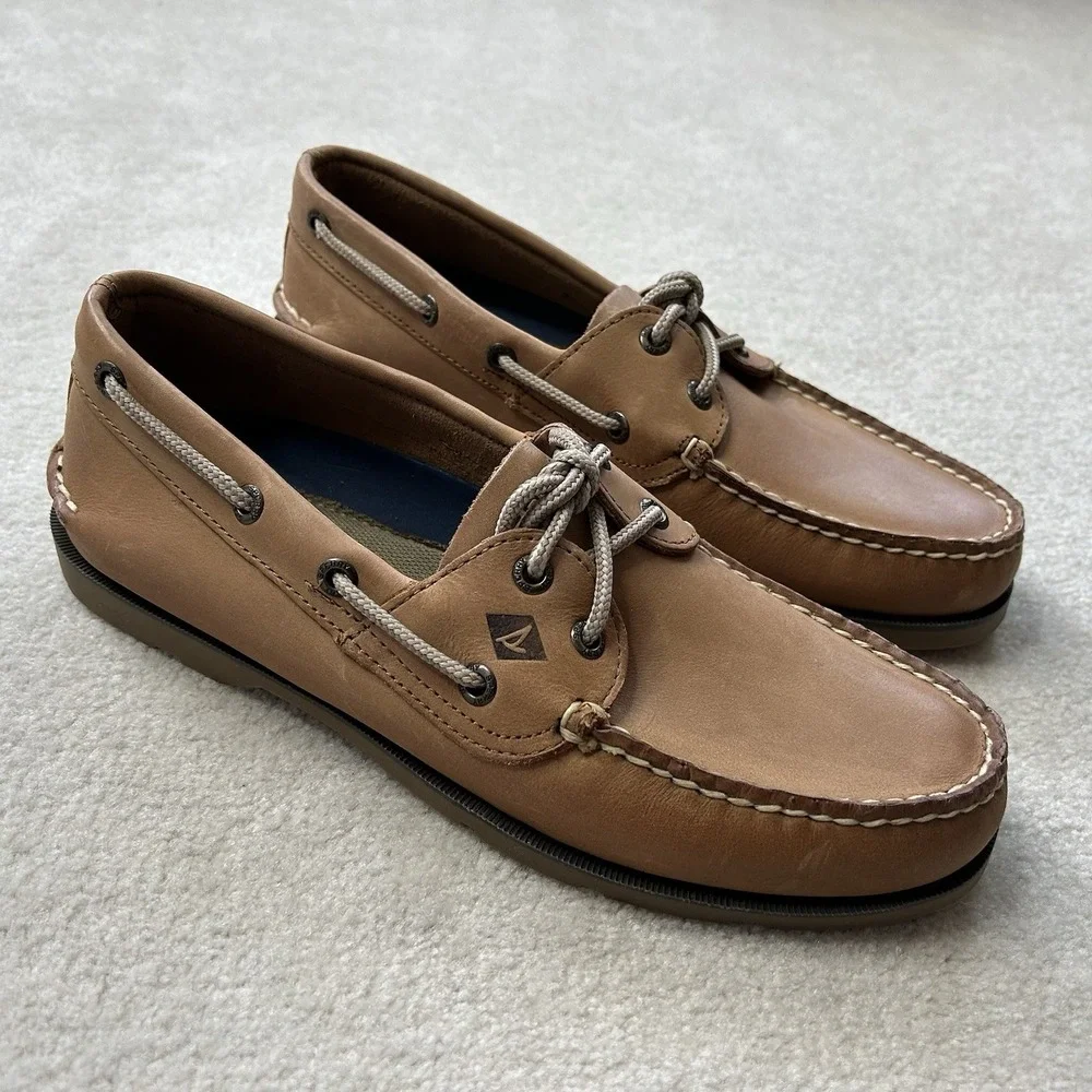 Sperry Top Sider Mens 8 Original 2 Eye Boat Shoes Leather Loafer Brown